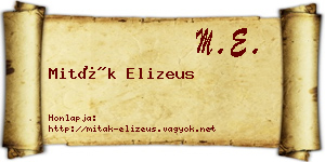 Miták Elizeus névjegykártya